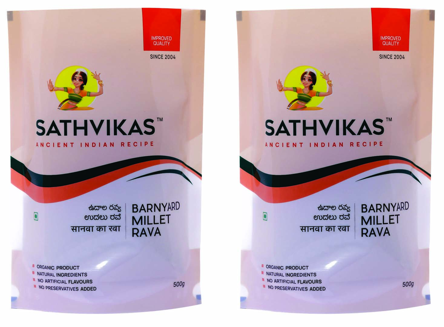 Sathvikas Udarlu / Barnyard Millet Ravva (500 grams) Pack Of 2.